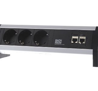 Многорозеточный удлинитель с разъемом RJ45, без кабеля, серебристо-черный 339.1004