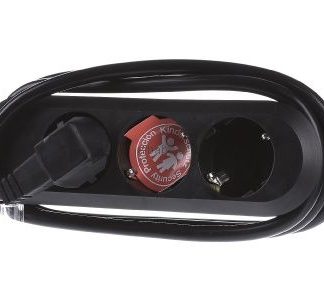 Настольная розетка, удлинитель, многорозеточный блок 3 x 1,5 м, черный - Черный удлинитель с розетками...