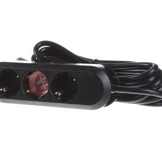 Настольная розетка, удлинитель, многорозеточный кабель 3x 5,0 м, черный - Черный удлинитель с розетками 38...