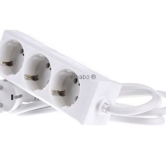 Сетевой фильтр, трехрозеточный с угловой вилкой, белый - Белый сетевой фильтр...