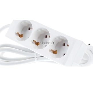 Настольная розетка, 3 фазы, 1,5 м, нержавеющая сталь - Белый удлинительный блок 387.274S