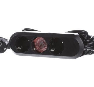 Настольная розетка, удлинитель, многорозеточный кабель 3 x 5,0 м, черный - Черный удлинитель с розетками...