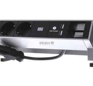 Набор розеток из нержавеющей стали: 2 розетки Schuko, 1 розетка USB, 1 розетка ABD - черный, артикул 902.428