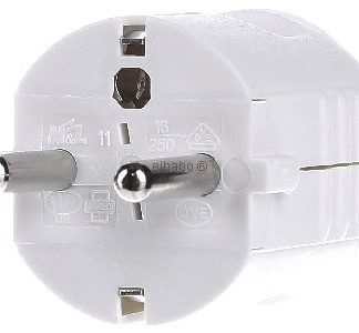 Вилка Schuko, белая, центральная - Plug White 910.270