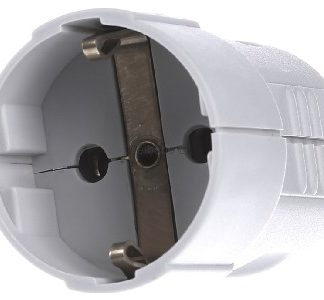 Большой разъем Schuko, ПВХ - Разъем Schuko из серого пластика 912.971