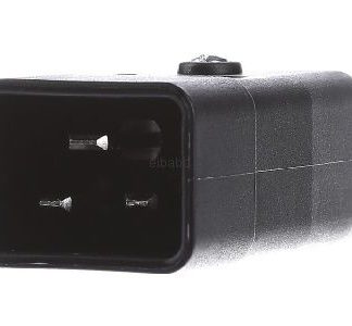 Разъем IEC черный 16A/250VAC, угол 65 градусов - штекер для подключения устройства 915.175