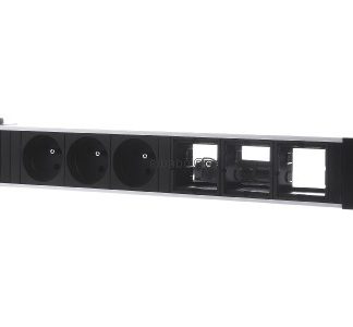 6-контактная черная алюминиевая розетка - Удлинительная планка 916.048