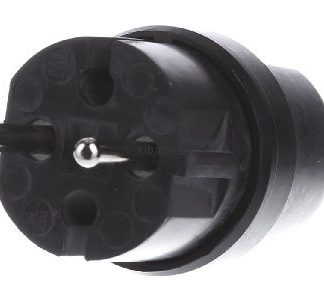 Прочный резиновый цоколь, 2 контакта, черный - Соединяется с защитным контактом для устройств 919.179