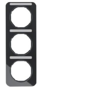 Рамка с полем для описания, глянцевая черная - трехсекционная черная рамка 10132125