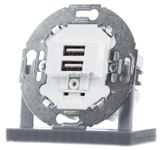 USB-разъем для зарядки 230 В, 2x 3 А, белый — двухканальный USB-источник питания, белый 260219