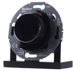 Поворотный диммер Uni Z.-st. (LED) 1930/Gl., черный - Встраиваемый диммер 20 ... 420VA 294411
