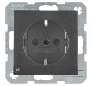 Розетка Schuko с матовым светодиодным светильником для ориентации. - Электрическая розетка 41091606