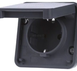 Вставка для розетки Schuko, светло-серая - Электрическая розетка 47063515