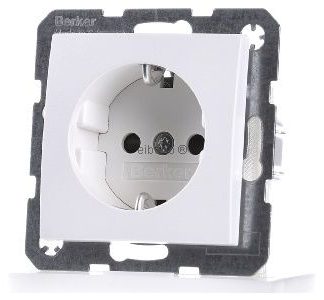 Розетка SCHUKO с повышенной защитой контактов S.1/B.3/B.7 матового белого цвета - Электрическая розетка...