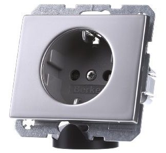 Розетка Schuko, нержавеющая сталь - Электрическая розетка 47357004
