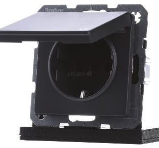 Розетка Schuko anth/sa с откидной крышкой - Электрическая розетка 47516086