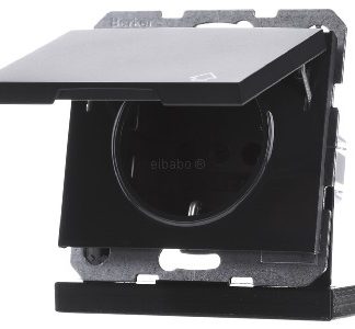 Розетка Schuko с откидной крышкой K.1 антрацитового цвета - Электрическая розетка 47517206