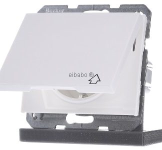 Розетка Schuko белого цвета с откидной крышкой - Электрическая розетка 47517209