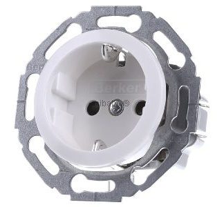 Односекционная розетка Polar белого/глянцевого цвета - Электрическая розетка 4755