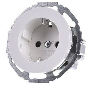 Розетка Schuko, белый/глянцевый цвет - Электрическая розетка 47552089