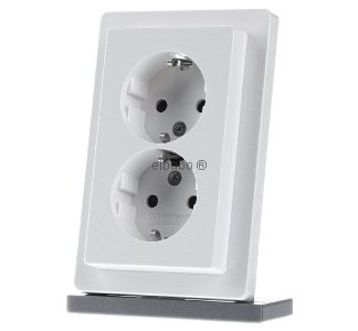 Розетка SCHUKO Q.1 с двойным цоколем, бархат белого цвета - Электрическая розетка 47596089