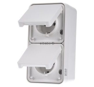 Розетка Schuko 2x вертикальная, полярно-белая - Электрическая розетка 47703522