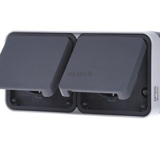 Складная платформа Schuko с двойной розеткой. Светло-серый цвет - Электрическая розетка 47753525