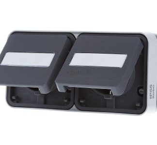 Двойная розетка SCHUKO, светло-серая - Вилка 47753535