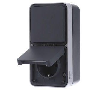 Серая накладная розетка/выключатель с откидной крышкой 47803515