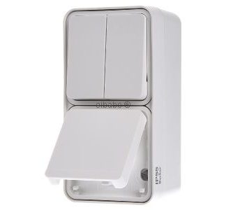 Комбинированный выключатель/розетка Schuko, полярный белый 47903512