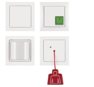 Комплект сигнализации с рамкой Q3 pows/velvet - Переключающее устройство для людей с ограниченными возможностями 5200...