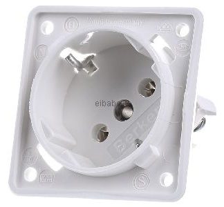 Розетка Schuko, полярный белый цвет, 45 градусов, дамаскированная - Электрическая розетка 841852522