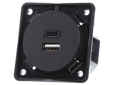 USB-разъем для зарядки 230 В, 2 шт., 3 А, A+C - двухканальный USB-источник питания, антрацитовый цвет 926202505