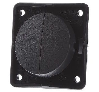 Антрацитовый тумблерный переключатель с винтовыми клеммами - Кнопка 2 замыкает контакты (НО) 93675...