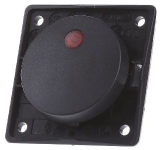 Антрацитовый тумблерный переключатель с красной крышкой — двухполюсный переключатель, встроенный в корпус антрацитового цвета...