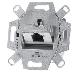 Вставка в коробку ОАЭ, кат. 6, 1x - RJ45 8 (8) Разъем данных 6A (IEC) Серый 0218/11-101