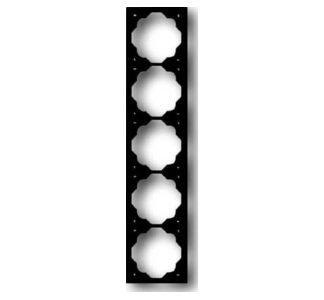 Рамка 5x матовый черный, Impulse - Рамка 5x черный 1725-775