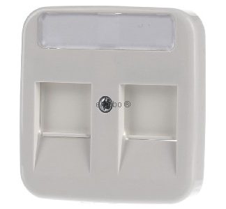 Белая центральная пластина Mod.Jack, 2Ö, описание. - Элемент управления Modular Jack 1800-212