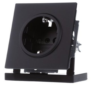 Розетка SCHUKO Safety+ - Защитный контакт розетки, черный, 20 EUCB-45M
