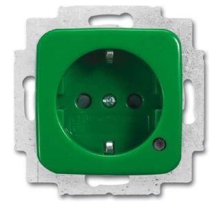 Вставка для розетки Schuko, зеленая, RAL 6032 - Электрическая розетка ( 20 EUCBL-13-212-101