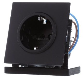 Розетка SCHUKO Safety+ - Защитный контакт розетки, черный, 20 EUCBLI-45M