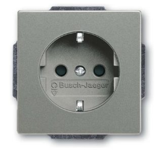 Вставка розетки SCHUKO, серый металлик - Розетка ( 20 EUCBLI-803