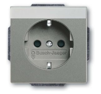 Вставка розетки SCHUKO, серый металлик - Розетка ( 20 EUCNB-803