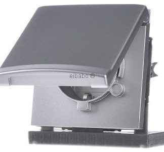 Вставка для розетки Schuko IP44, алюминий, серебристый - Электрическая розетка 20 EUGKB-33-101