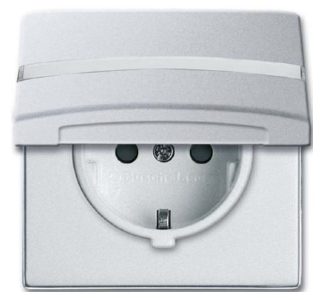 Вставка для розетки Schuko IP44, алюминий, серебристый - Электрическая розетка 20 EUGKBN-33-101