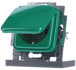 Вставка для розетки SCHUKO, зеленая, RAL6032 - Электрическая розетка ( 20 EUKB-13-212-101