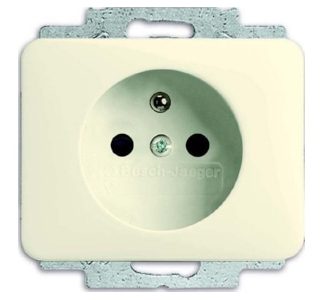 Вставка для розетки, цвет слоновая кость/белый, алюминий - Заземляющий контакт розетки (гнездо) 20 MUCKS-...