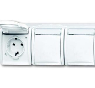 Трехпозиционная горизонтальная розетка с полем для описания - Электрическая розетка 2300/3 EWN-54