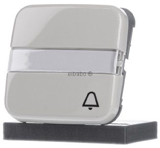 Белый звонок с символом «качели» и полем для описания — крышка для выключателя/кнопки 2506 N/KI-212