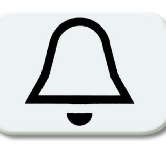 Символ белой кнопки вызова Alpine White — маркировка для национального коммутационного устройства 25...